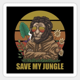 lion save my jungle Magnet